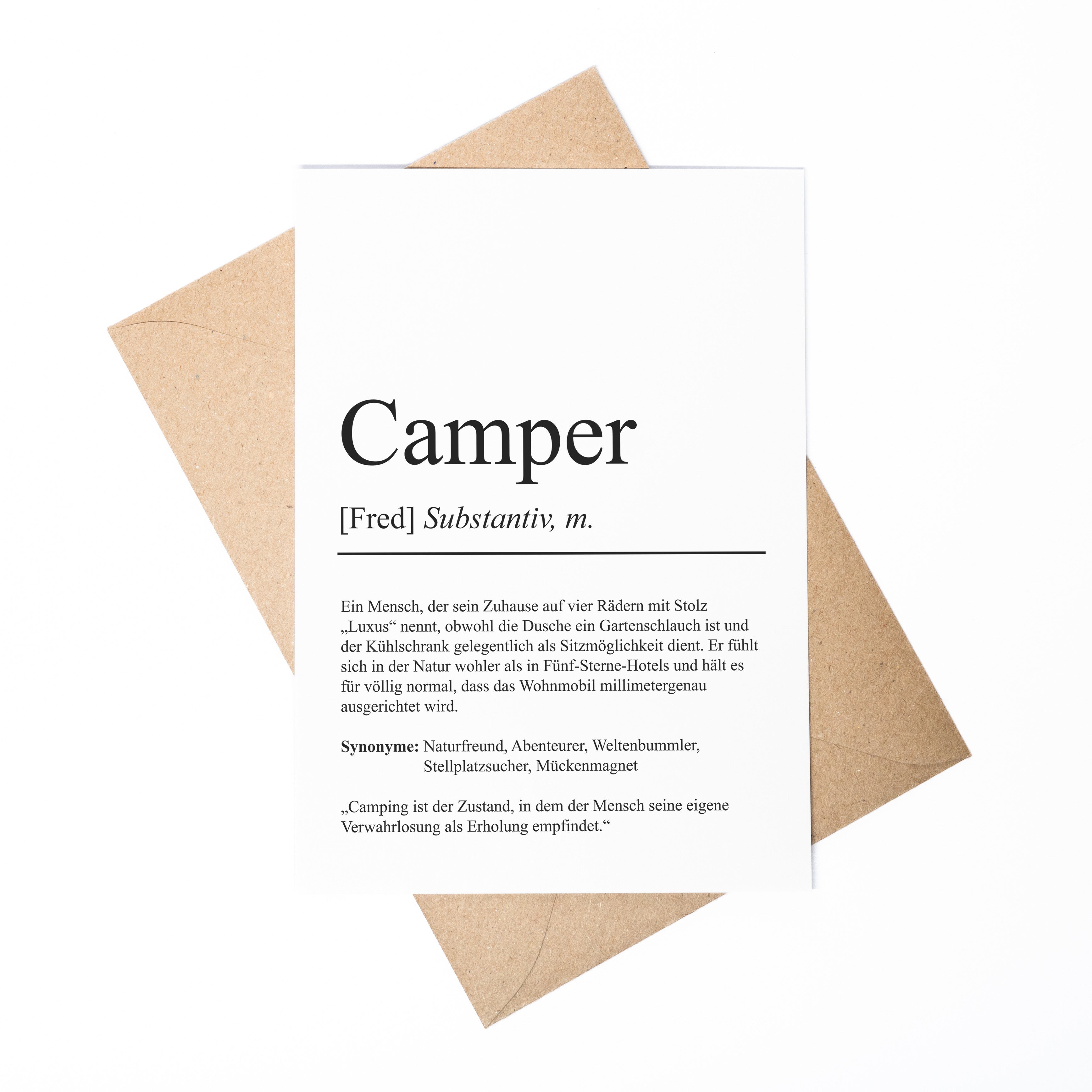 Camper Definition Karte personalisierbar mit Namen Beruf Postkarte Cam – posterfieber