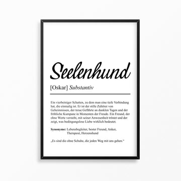 Seelenhund Definition Poster personalisierbar Hunde Rasse Poster Geschenk Hundebesitzer Einzug Geburtstag Geschenk Hundeliebhaber Poster