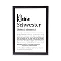 Kleine Schwester Definition Poster personalisierbar mit Namen Schwester Poster Geschenk Einzug Geburtstag Geschenk Schwester Geschwister Liebe