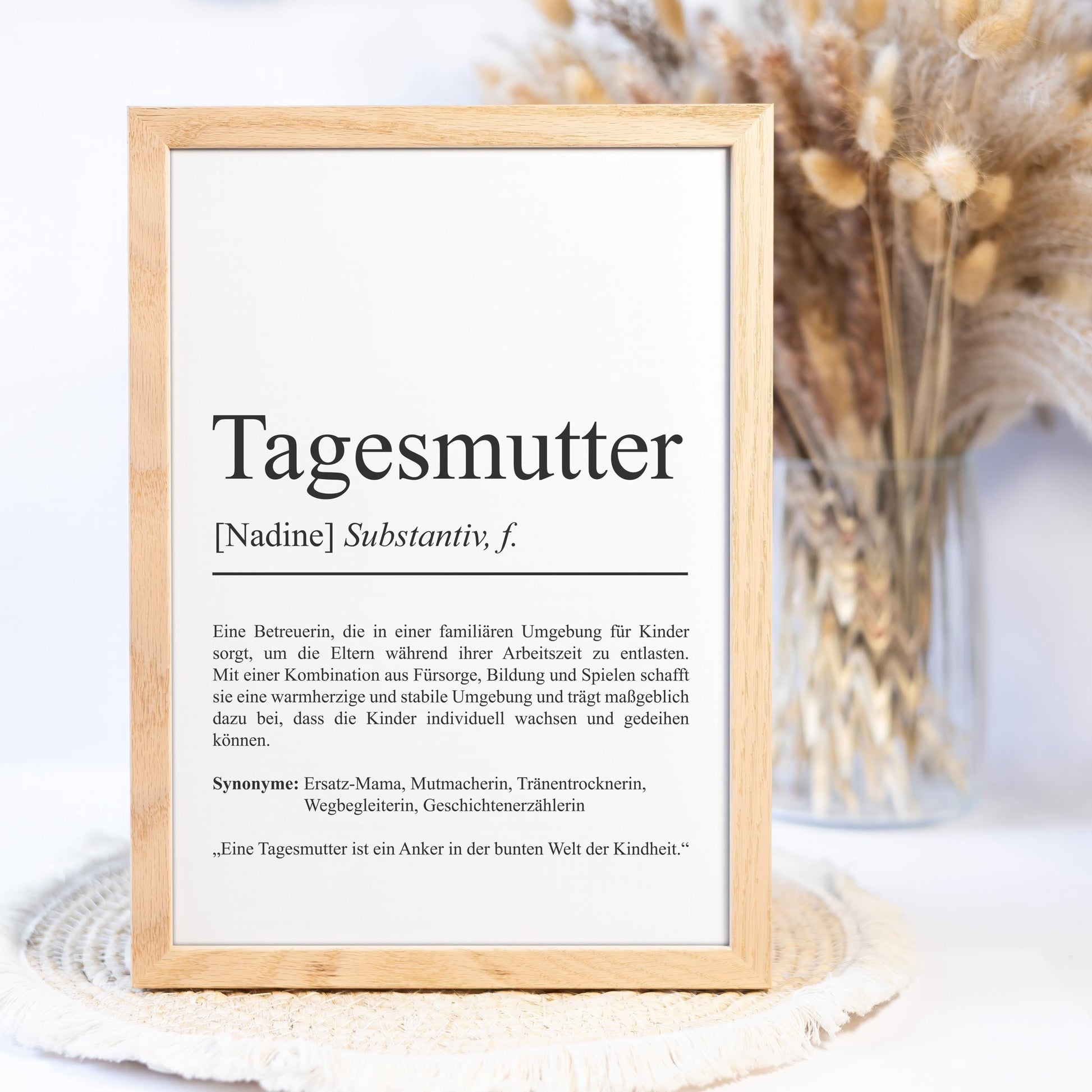 Tagesmutter Definition Poster personalisierbar mit Namen Beruf Poster Tagesmutter Geschenk Geburtstag Tagesmutter Poster Beruf Definition