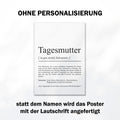 Tagesmutter Definition Poster personalisierbar mit Namen Beruf Poster Tagesmutter Geschenk Geburtstag Tagesmutter Poster Beruf Definition