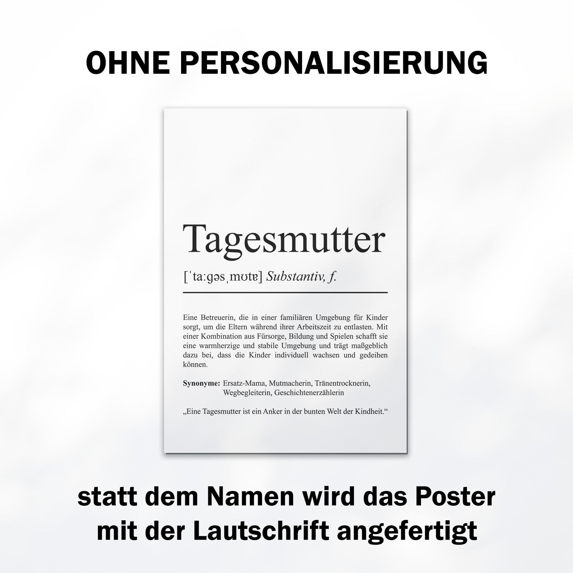 Tagesmutter Definition Poster personalisierbar mit Namen Beruf Poster Tagesmutter Geschenk Geburtstag Tagesmutter Poster Beruf Definition