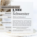 Kleine Schwester Definition Poster personalisierbar mit Namen Schwester Poster Geschenk Einzug Geburtstag Geschenk Schwester Geschwister Liebe