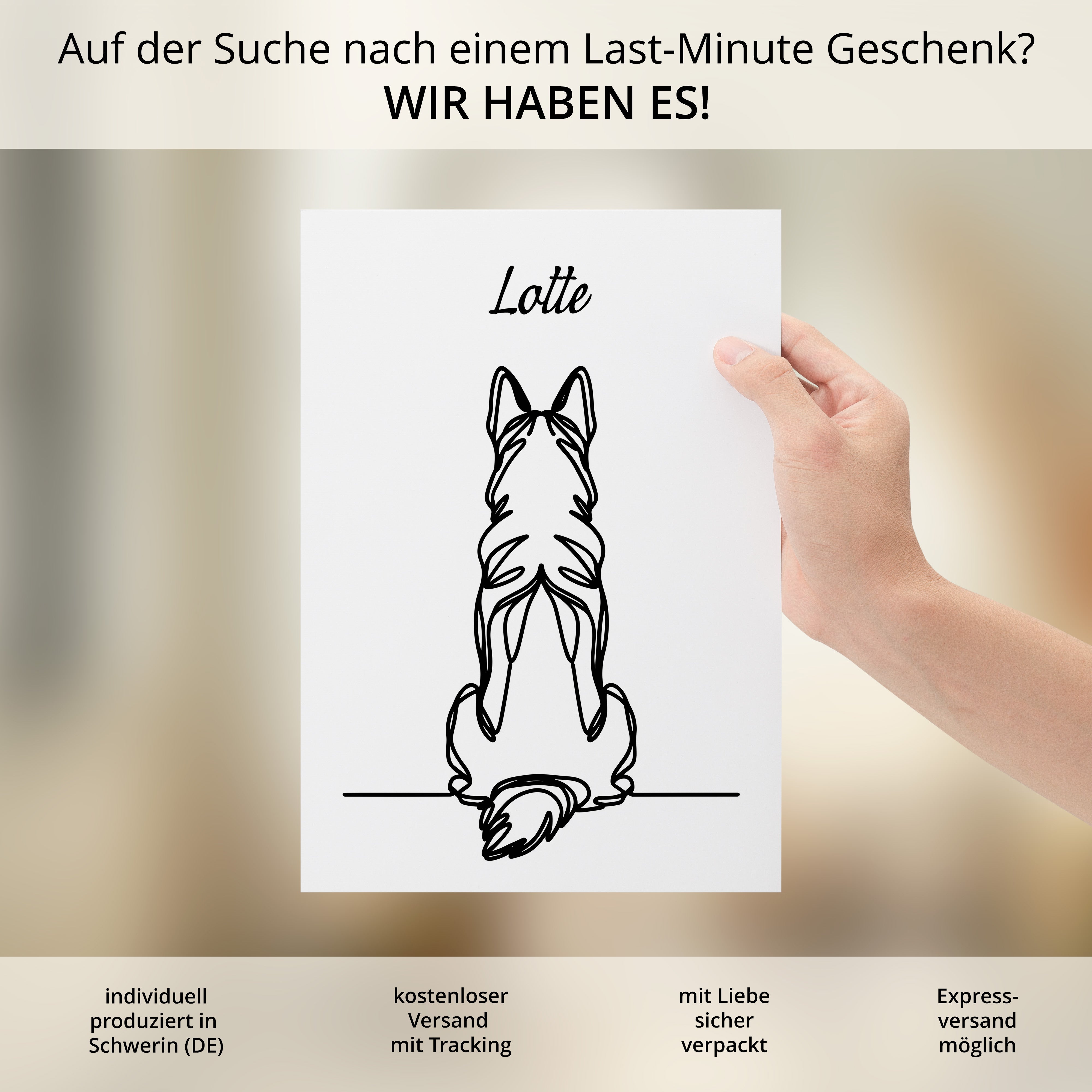 Personalisiertes Sparschwein – Deutscher Schäferhund Design, Mit Gravur Deines Namens/Nachricht