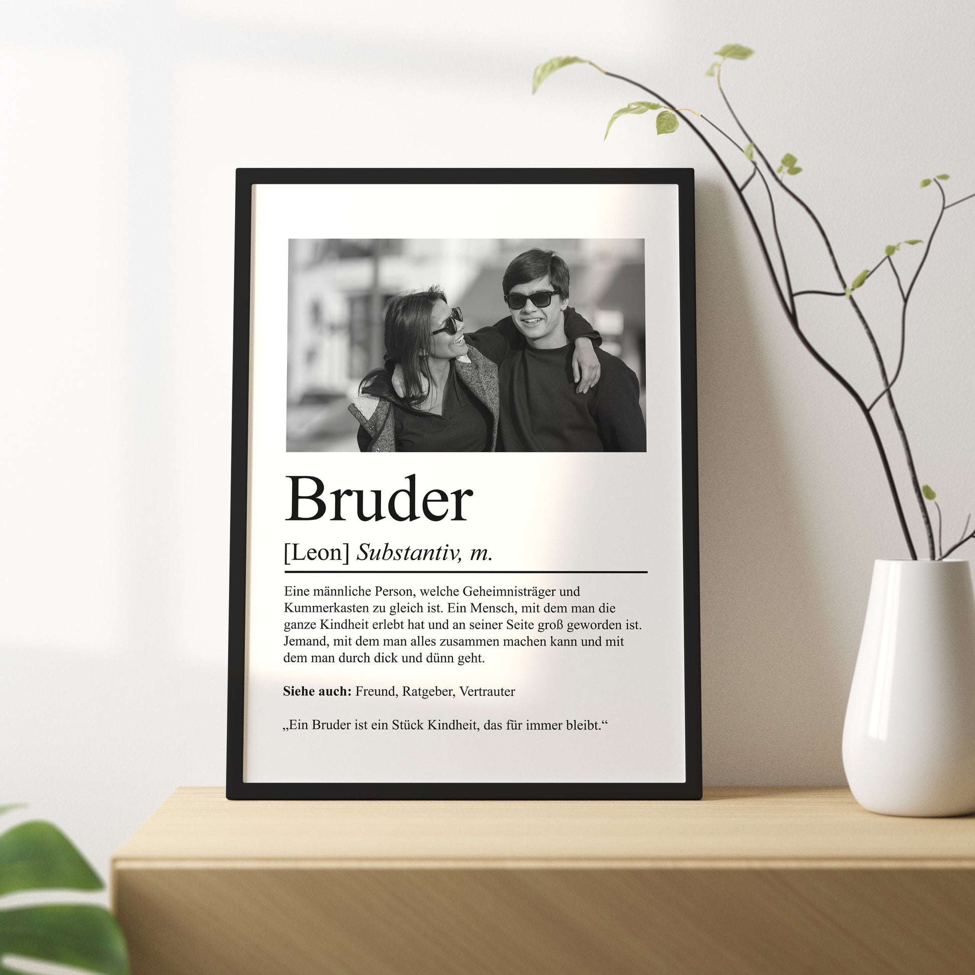 Bruder Definition Poster personalisierbar mit Bild + Namen Bruder Poster Geschenk Einzug Geburtstag Geschenk Bruder Poster Familienmitglied