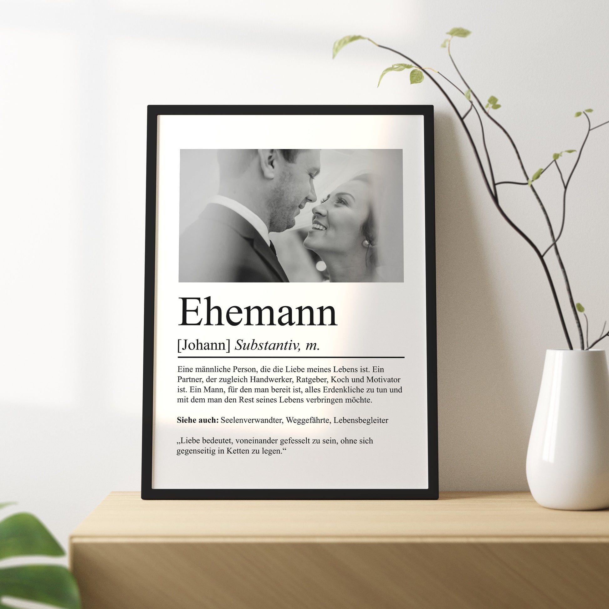 Ehemann Definition Poster personalisierbar mit Bild + Namen Mann Poster Geschenk Einzug Geburtstag Geschenk Mann Hochzeit Geschenk Poster