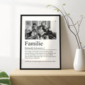 Familie Definition Poster personalisierbar mit Bild + Namen Familien Poster Geschenk Einzug Einweihung Geschenk Poster Eingangsbereich