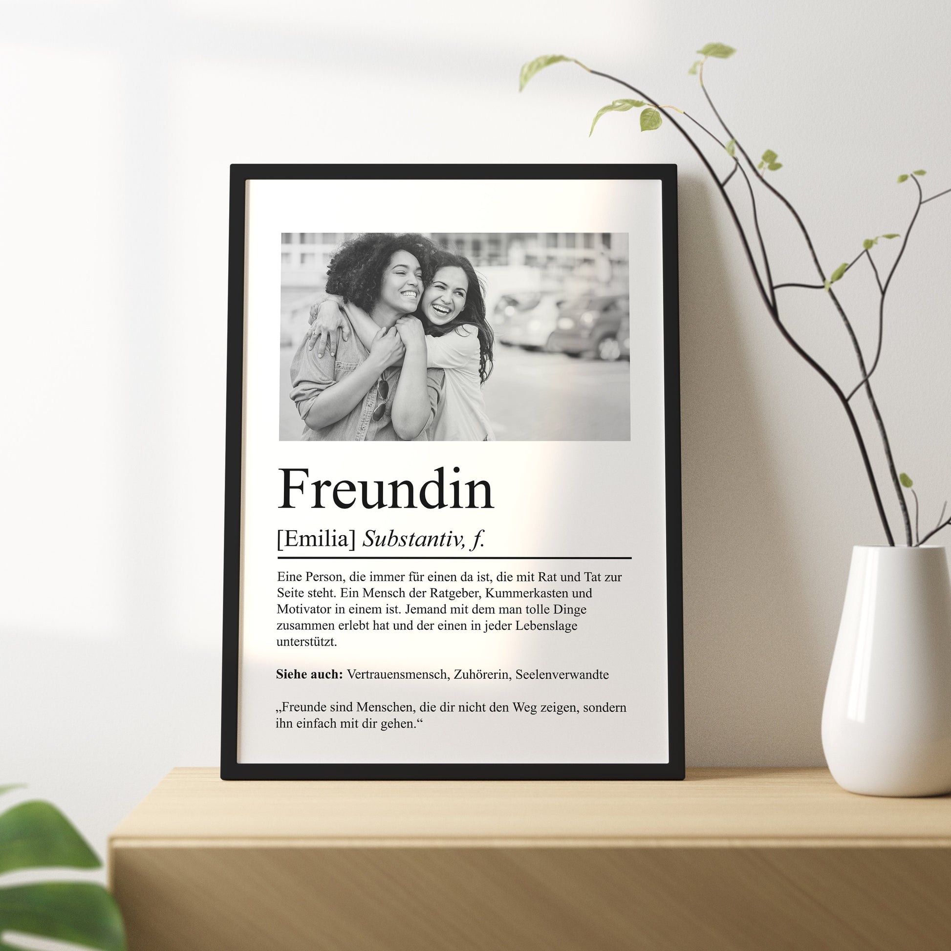 Freundin Definition Poster personalisierbar mit Bild + Namen Beste Freundin Poster Geschenk Einzug Geburtstag Geschenk Freundin Poster