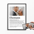 Ehemann Definition Poster personalisierbar mit Bild + Namen Mann Poster Geschenk Einzug Geburtstag Geschenk Mann Hochzeit Geschenk Poster