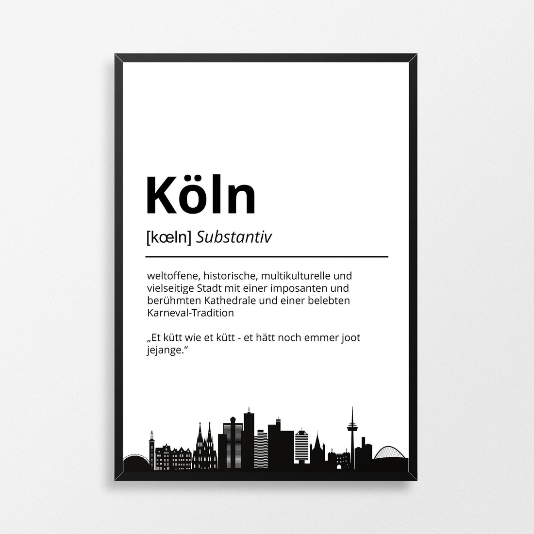 Köln Stadt Poster Definition personalisierbar Städte Poster Wandkunst Poster Wohnung Geschenk Einzug Umzug Heimatstadt Poster