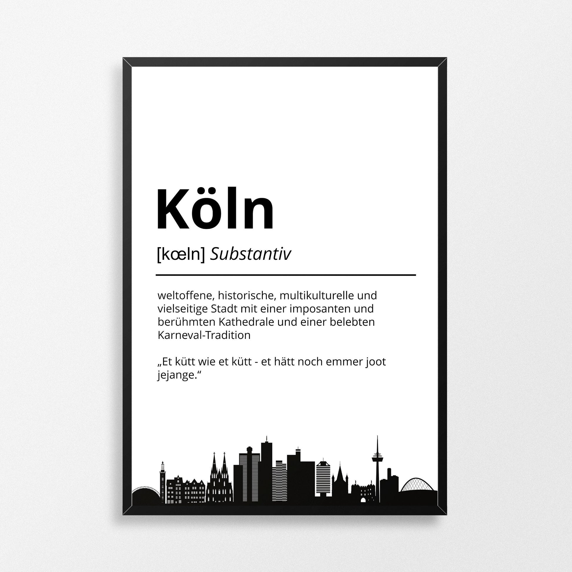 Köln Stadt Poster Definition personalisierbar Städte Poster Wandkunst Poster Wohnung Geschenk Einzug Umzug Heimatstadt Poster