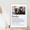 Bruder Definition Poster personalisierbar mit Bild + Namen Bruder Poster Geschenk Einzug Geburtstag Geschenk Bruder Poster Familienmitglied