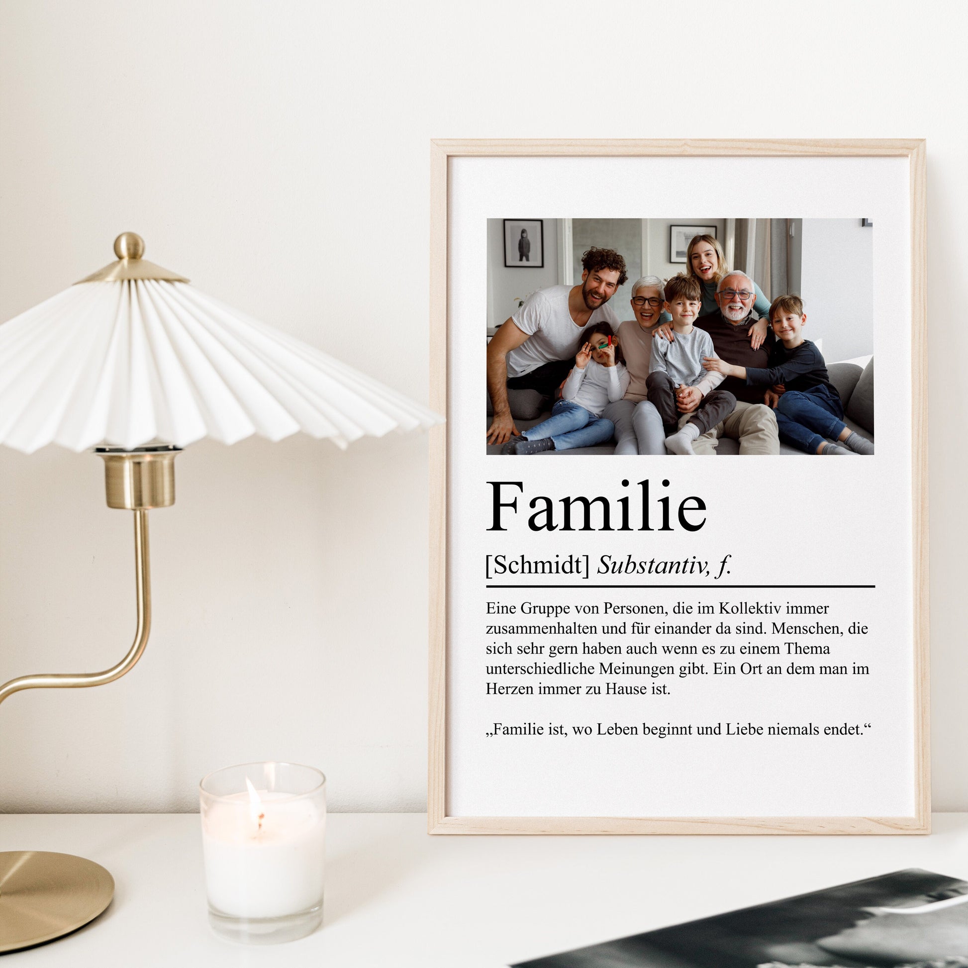 Familie Definition Poster personalisierbar mit Bild + Namen Familien Poster Geschenk Einzug Einweihung Geschenk Poster Eingangsbereich