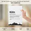 Köln Stadt Poster Definition personalisierbar Städte Poster Wandkunst Poster Wohnung Geschenk Einzug Umzug Heimatstadt Poster