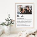 Bruder Definition Poster personalisierbar mit Bild + Namen Bruder Poster Geschenk Einzug Geburtstag Geschenk Bruder Poster Familienmitglied