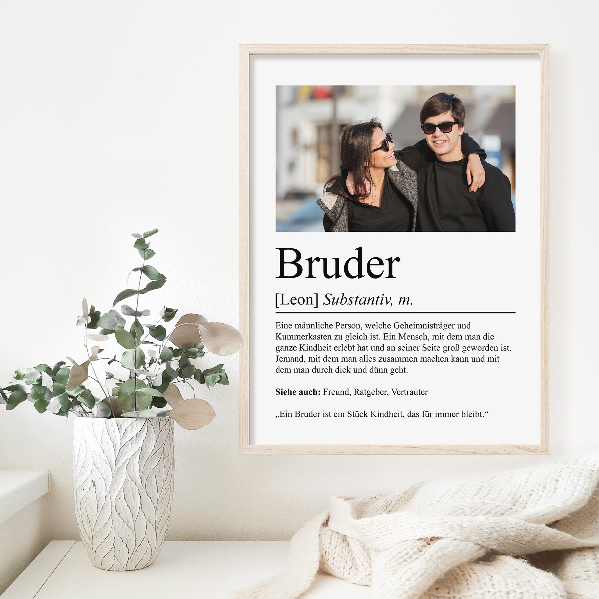 Bruder Definition Poster personalisierbar mit Bild + Namen Bruder Poster Geschenk Einzug Geburtstag Geschenk Bruder Poster Familienmitglied