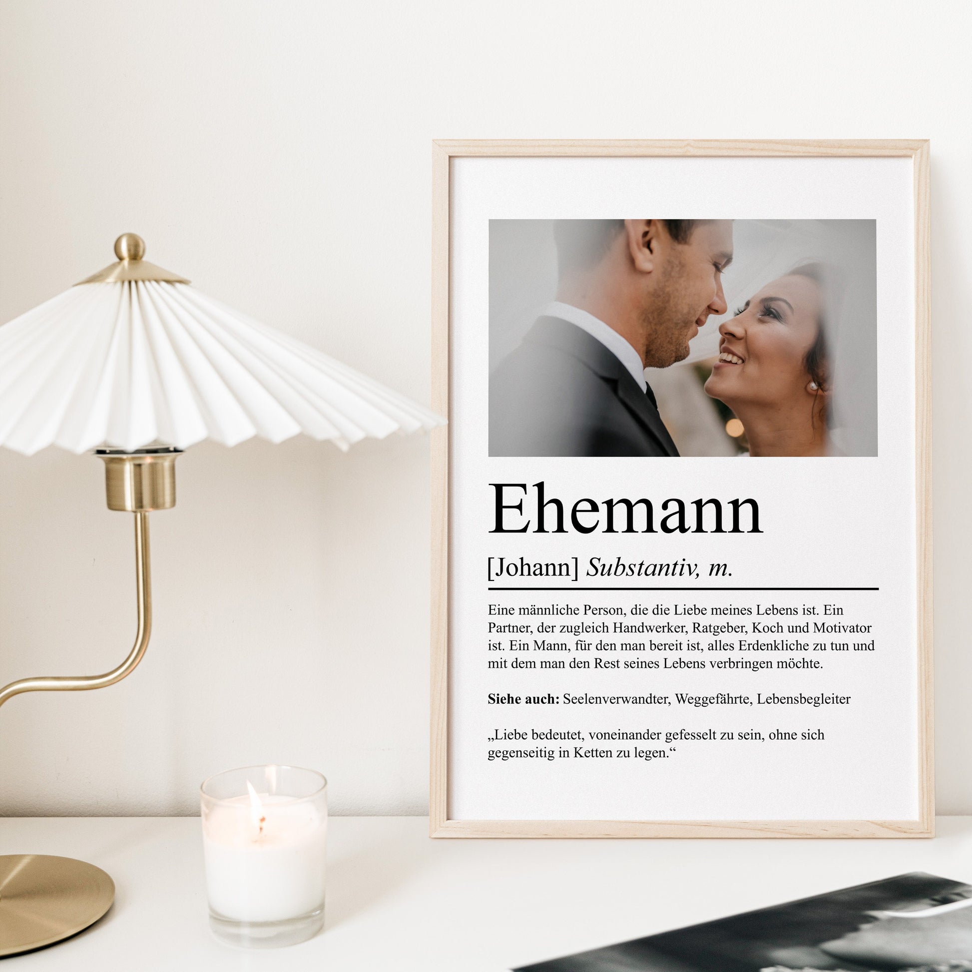 Ehemann Definition Poster personalisierbar mit Bild + Namen Mann Poster Geschenk Einzug Geburtstag Geschenk Mann Hochzeit Geschenk Poster