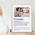 Freundin Definition Poster personalisierbar mit Bild + Namen Beste Freundin Poster Geschenk Einzug Geburtstag Geschenk Freundin Poster
