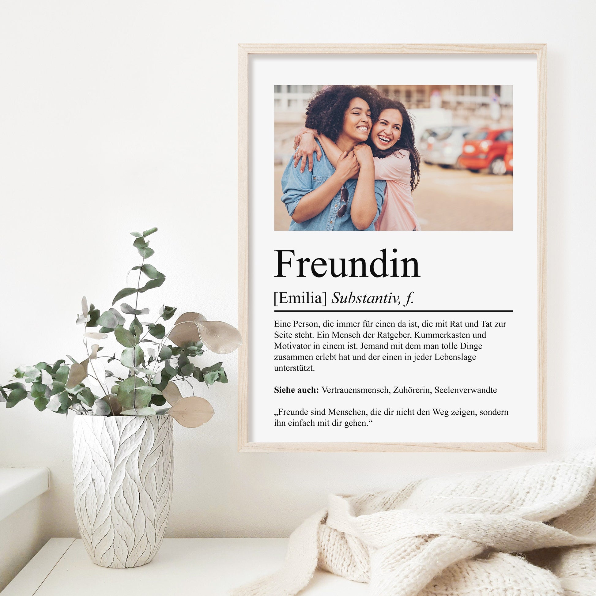 Freundin Definition Poster personalisierbar mit Bild + Namen Beste Freundin Poster Geschenk Einzug Geburtstag Geschenk Freundin Poster