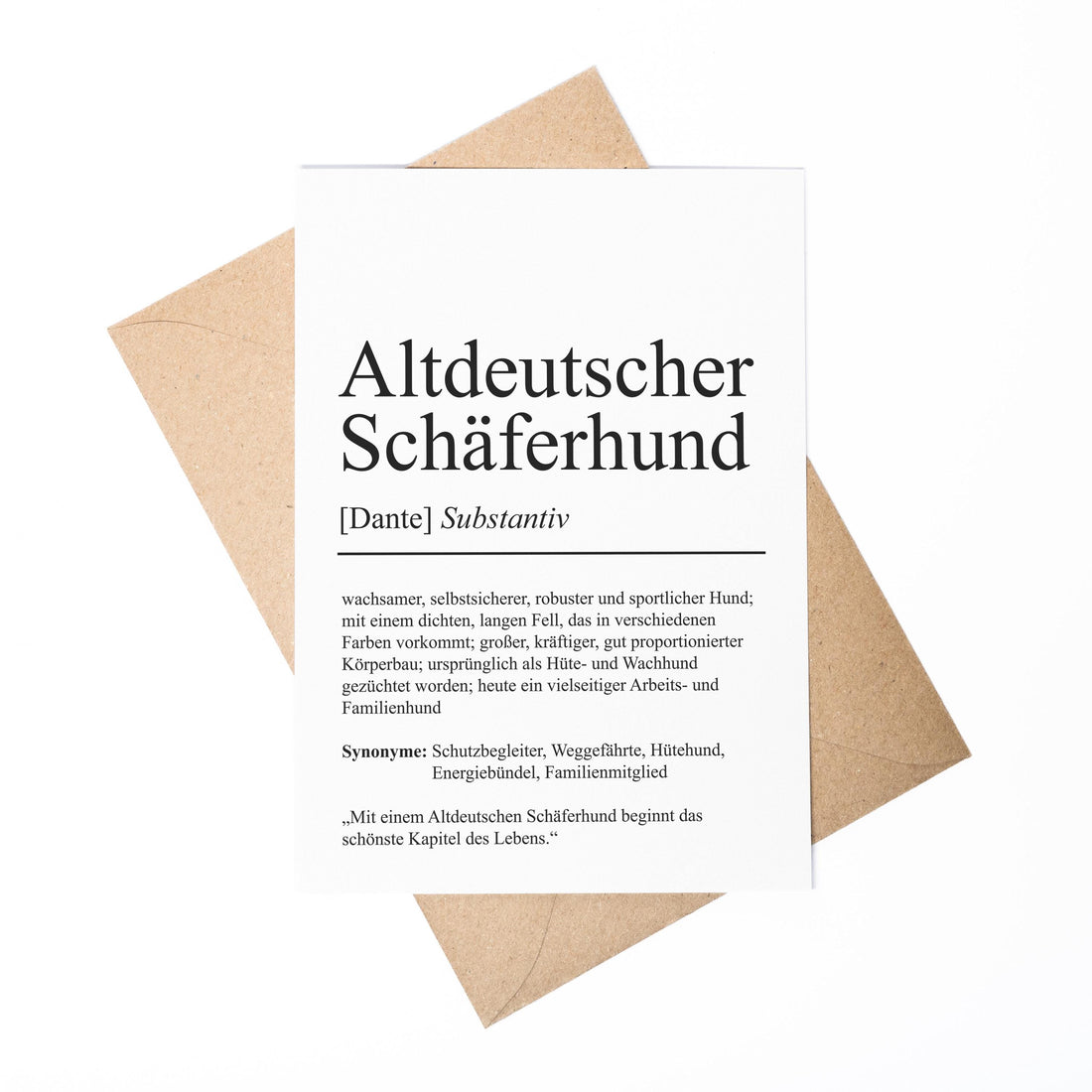 Altdeutscher Schäferhund Definition Karte personalisierbar mit Name Hunde Rasse Grußkarte Geschenk Hundebesitzer Karte Geburtstag Geschenk