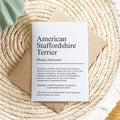American Staffordshire Terrier Definition Karte personalisierbar mit Name Hunde Rasse Grußkarte Geschenk Hundebesitzer Karte Geburtstag