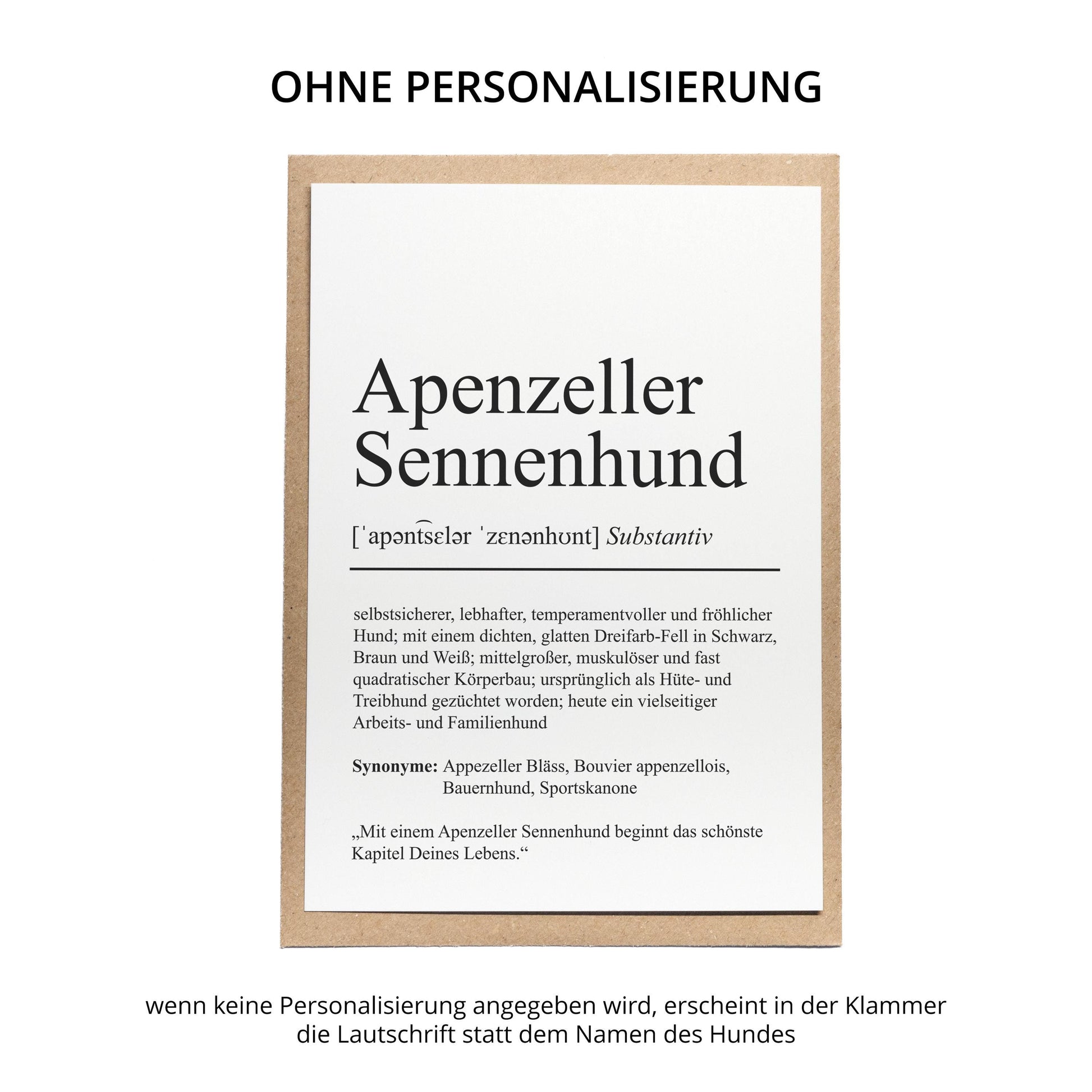 Apenzeller Sennenhund Definition Karte personalisierbar mit Name Hunde Rasse Grußkarte Geschenk Hundebesitzer Karte Geburtstag Geschenk