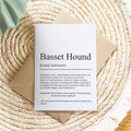 Basset Hound Definition Karte personalisierbar mit Name Hunde Rasse Grußkarte Geschenk Hundebesitzer Karte Geburtstag Geschenk