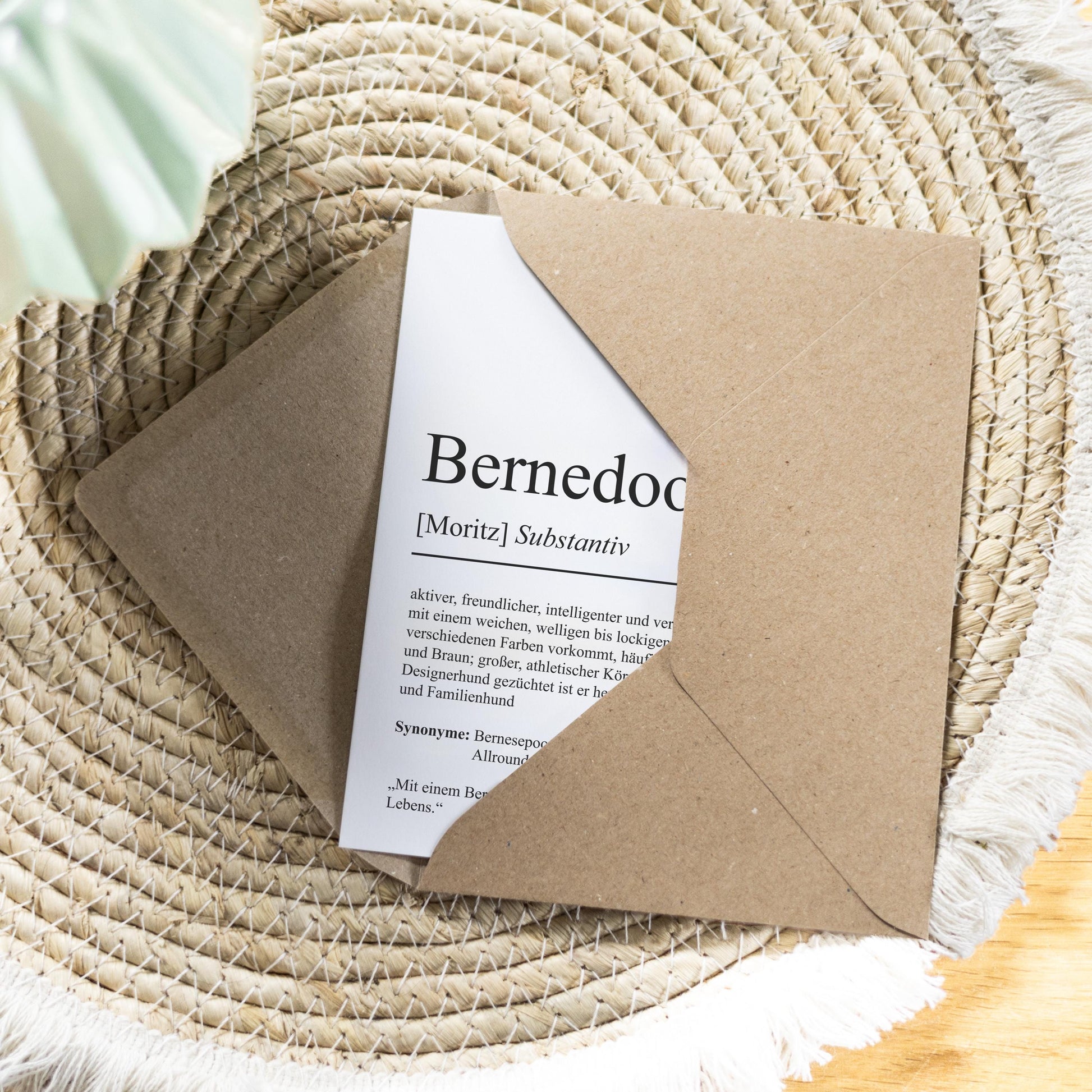 Bernedoodle Definition Karte personalisierbar mit Name Hunde Rasse Grußkarte Geschenk Hundebesitzer Karte Geburtstag Geschenk