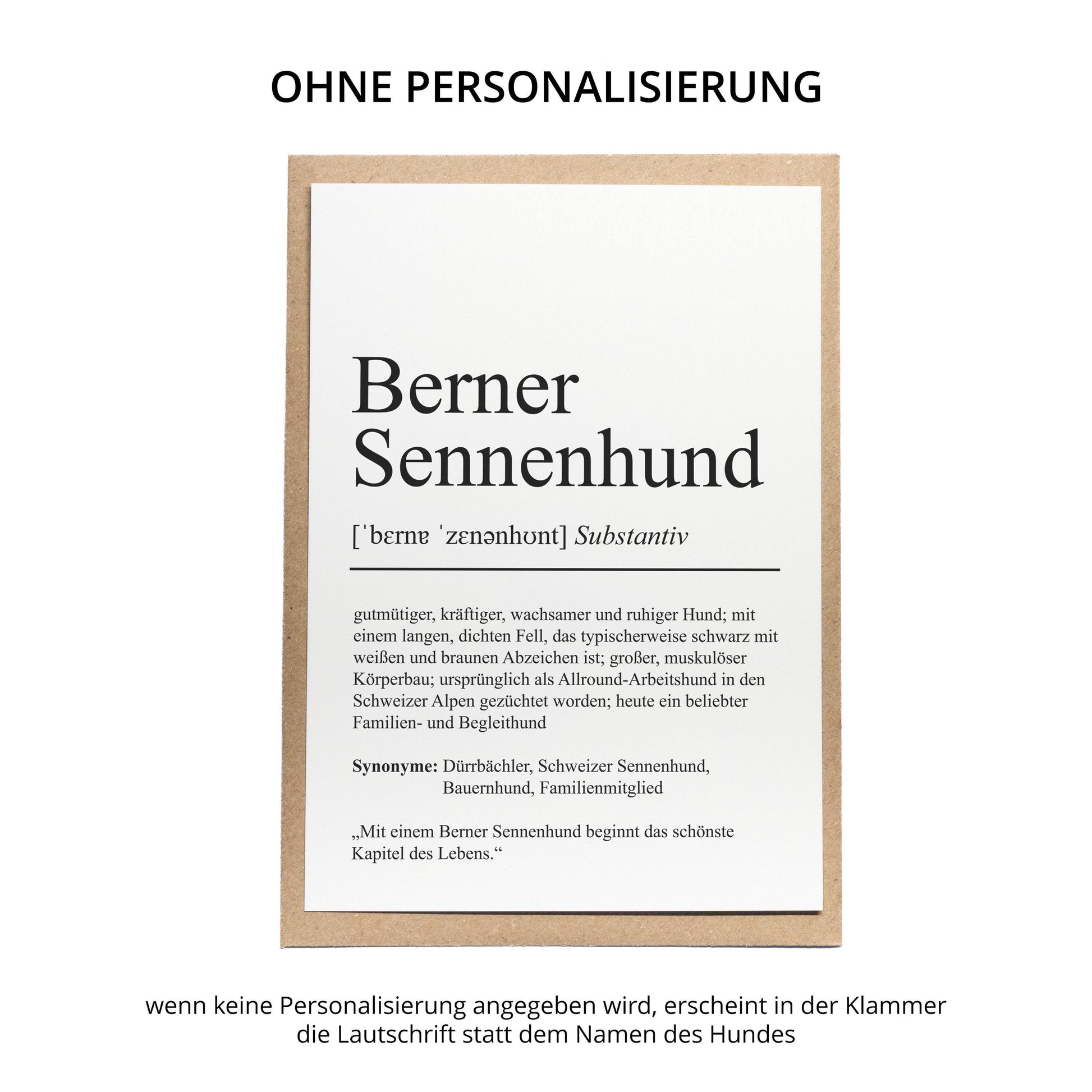 Berner Sennenhund Definition Karte personalisierbar mit Name Hunde Rasse Grußkarte Geschenk Hundebesitzer Karte Geburtstag Geschenk