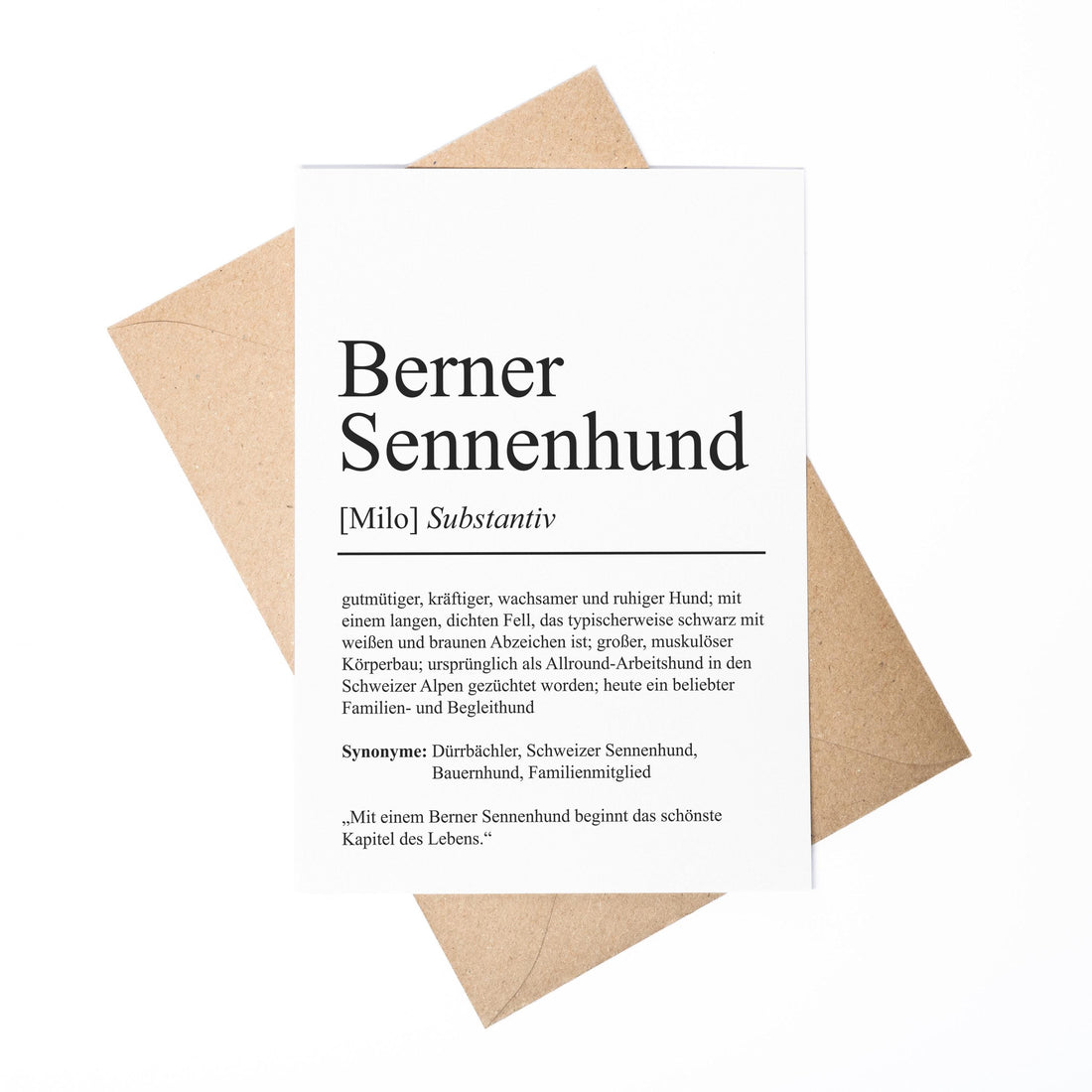 Berner Sennenhund Definition Karte personalisierbar mit Name Hunde Rasse Grußkarte Geschenk Hundebesitzer Karte Geburtstag Geschenk