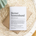 Berner Sennenhund Definition Karte personalisierbar mit Name Hunde Rasse Grußkarte Geschenk Hundebesitzer Karte Geburtstag Geschenk
