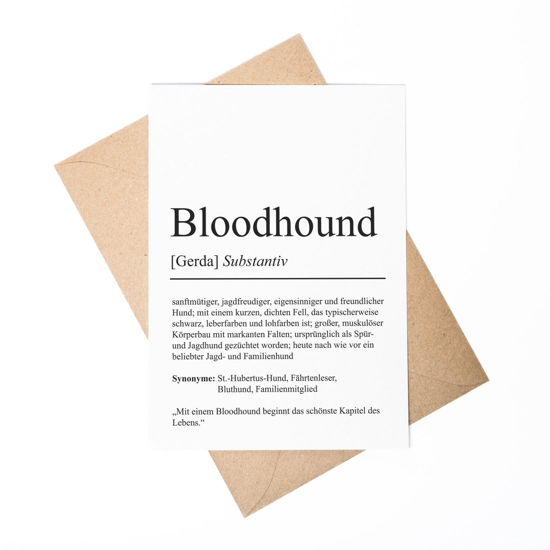 Bloodhound Definition Karte personalisierbar mit Name Hunde Rasse Grußkarte Geschenk Hundebesitzer Karte Geburtstag Geschenk