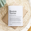 Boston Terrier Definition Karte personalisierbar mit Name Hunde Rasse Grußkarte Geschenk Hundebesitzer Karte Geburtstag Geschenk