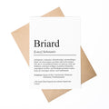 Briard Definition Karte personalisierbar mit Name Hunde Rasse Grußkarte Geschenk Hundebesitzer Karte Geburtstag Geschenk