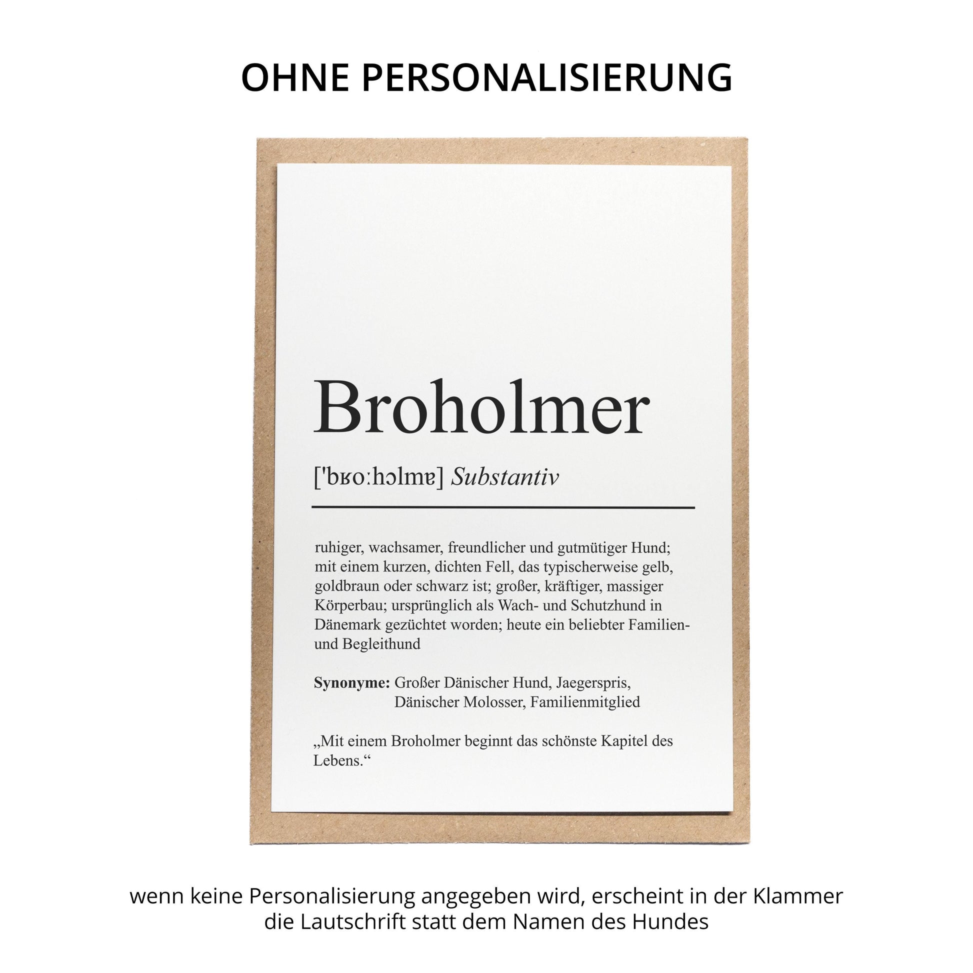 Broholmer Definition Karte personalisierbar mit Name Hunde Rasse Grußkarte Geschenk Hundebesitzer Karte Geburtstag Geschenk