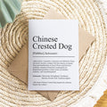 Chinese Crested Dog Definition Karte personalisierbar mit Name Hunde Rasse Grußkarte Geschenk Hundebesitzer Karte Geburtstag Geschenk