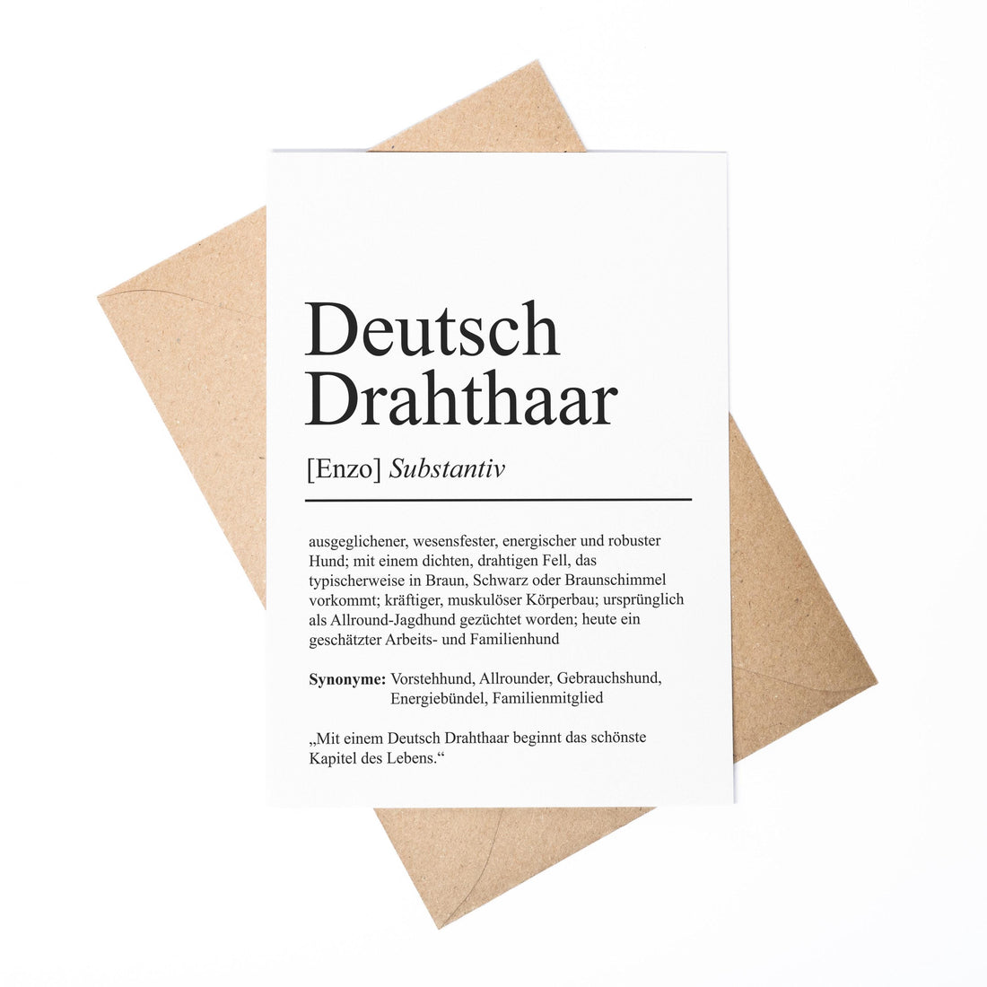 Deutsch Drahthaar Definition Karte personalisierbar mit Name Hunde Rasse Grußkarte Geschenk Hundebesitzer Karte Geburtstag Geschenk