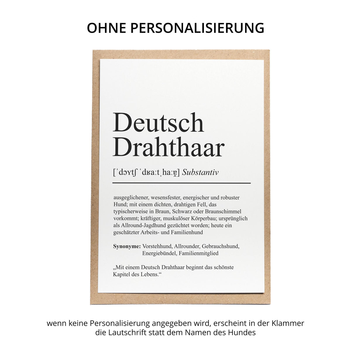 Deutsch Drahthaar Definition Karte personalisierbar mit Name Hunde Rasse Grußkarte Geschenk Hundebesitzer Karte Geburtstag Geschenk