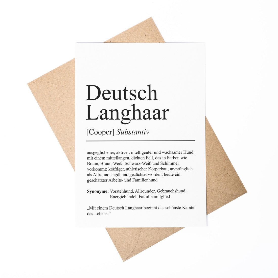 Deutsch Langhaar Definition Karte personalisierbar mit Name Hunde Rasse Grußkarte Geschenk Hundebesitzer Karte Geburtstag Geschenk