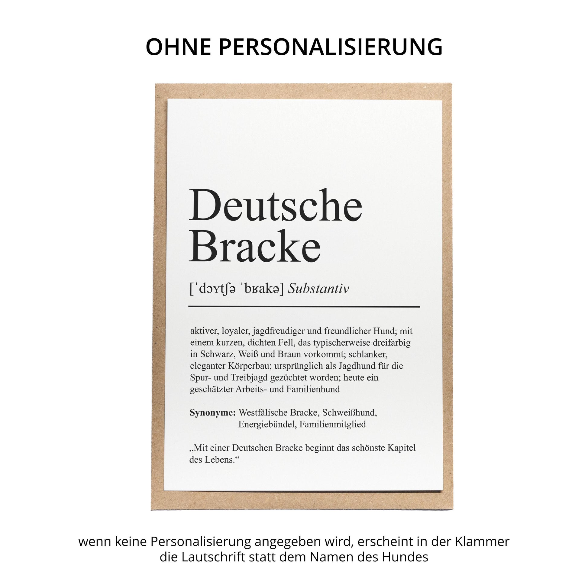 Deutsche Bracke Definition Karte personalisierbar mit Name Hunde Rasse Grußkarte Geschenk Hundebesitzer Karte Geburtstag Geschenk