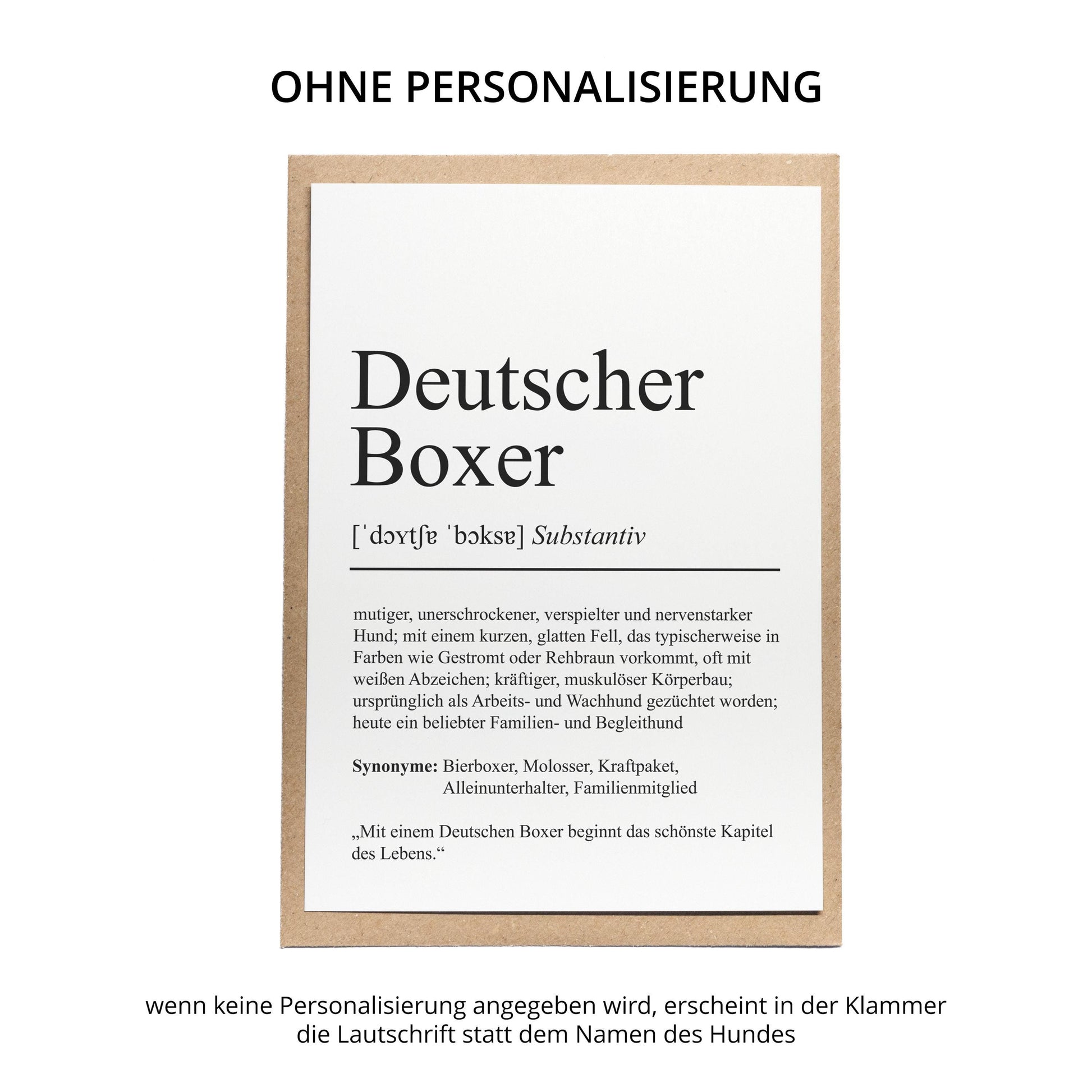 Deutscher Boxer Definition Karte personalisierbar mit Name Hunde Rasse Grußkarte Geschenk Hundebesitzer Karte Geburtstag Geschenk