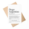 Dogo Argentino Definition Karte personalisierbar mit Name Hunde Rasse Grußkarte Geschenk Hundebesitzer Karte Geburtstag Geschenk