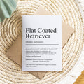 Flat Coated Retriever Definition Karte personalisierbar mit Name Hunde Rasse Grußkarte Geschenk Hundebesitzer Karte Geburtstag Geschenk