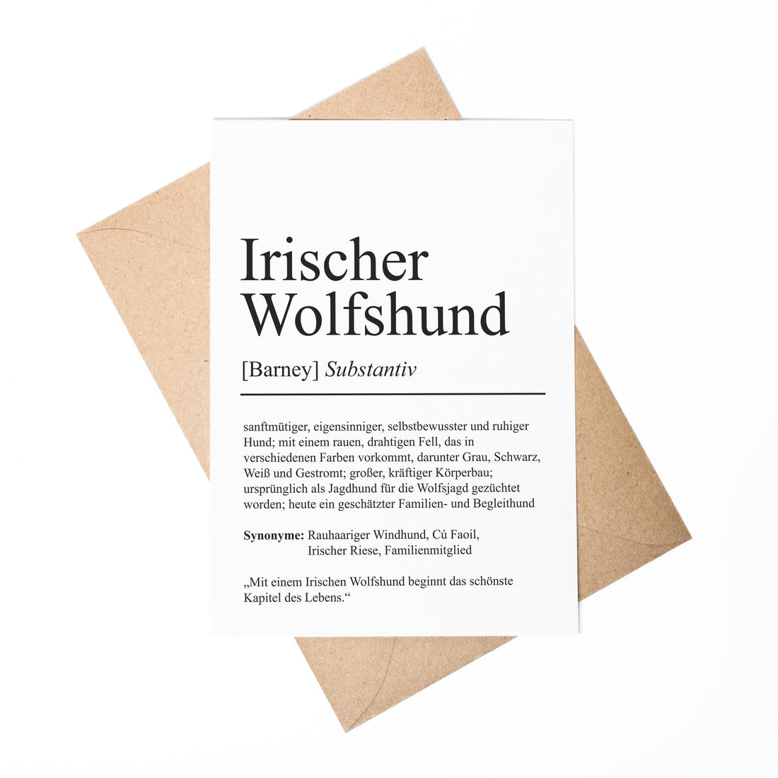 Irischer Wolfshund Definition Karte personalisierbar mit Name Hunde Rasse Grußkarte Geschenk Hundebesitzer Karte Geburtstag Geschenk