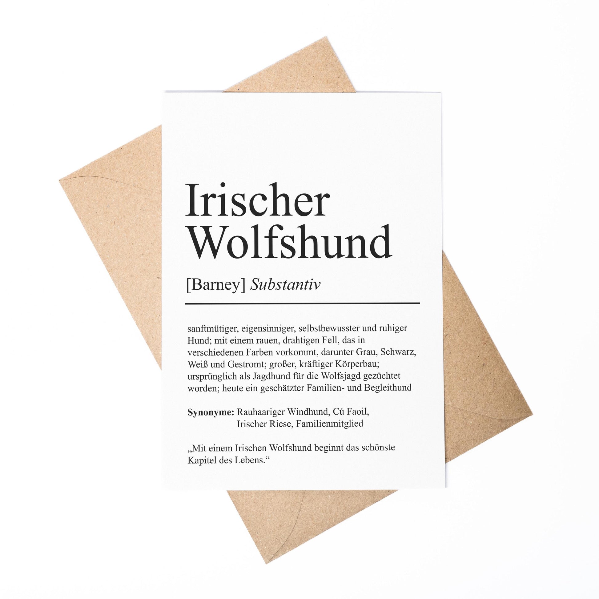 Irischer Wolfshund Definition Karte personalisierbar mit Name Hunde Rasse Grußkarte Geschenk Hundebesitzer Karte Geburtstag Geschenk