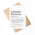 Labrador Retriever Definition Karte personalisierbar mit Name Hunde Rasse Grußkarte Geschenk Hundebesitzer Karte Geburtstag Geschenk