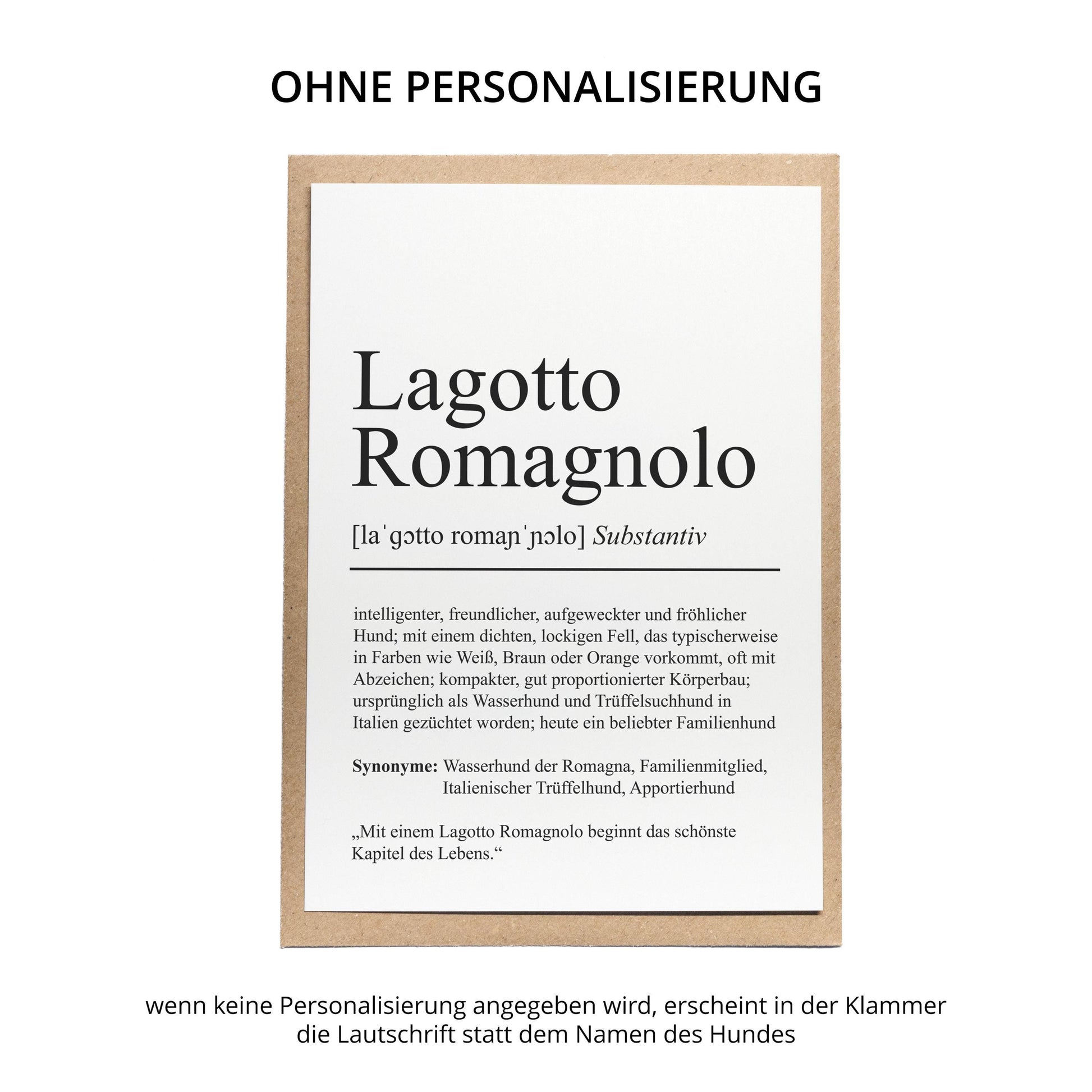 Lagotto Romagnolo Definition Karte personalisierbar mit Name Hunde Rasse Grußkarte Geschenk Hundebesitzer Karte Geburtstag Geschenk