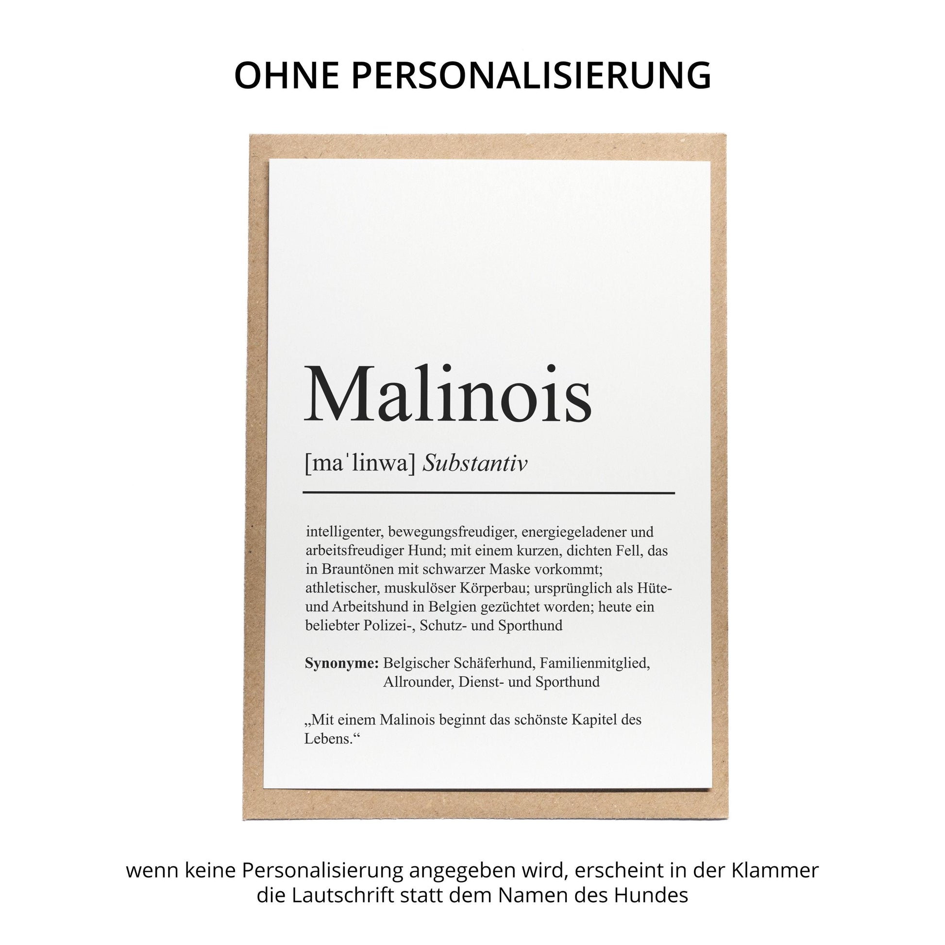 Malinois Definition Karte personalisierbar mit Name Hunde Rasse Grußkarte Geschenk Hundebesitzer Karte Geburtstag Geschenk
