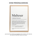 Malteser Definition Karte personalisierbar mit Name Hunde Rasse Grußkarte Geschenk Hundebesitzer Karte Geburtstag Geschenk