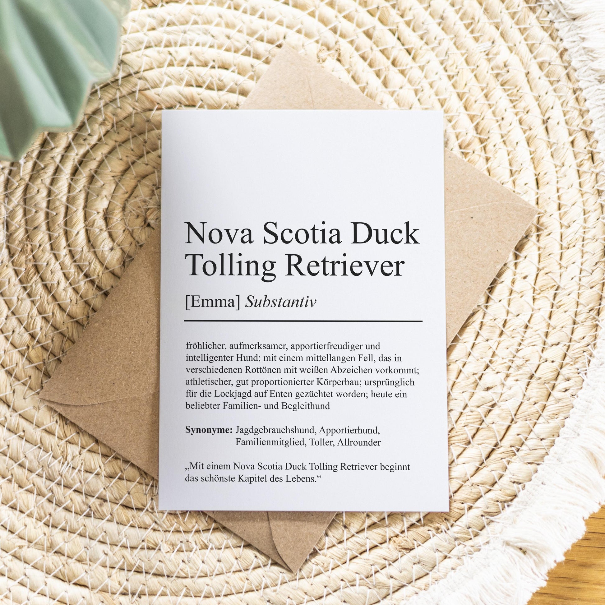 Nova Scotia Duck Tolling Retriever Definition Karte personalisierbar mit Name Hunde Rasse Grußkarte Geschenk Hundebesitzer Karte Geburtstag